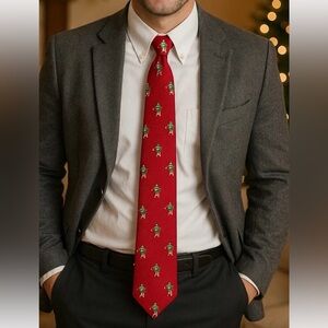 Vintage Cape Cod Sport Golf Tie Christmas Musical-Tested Holiday Red